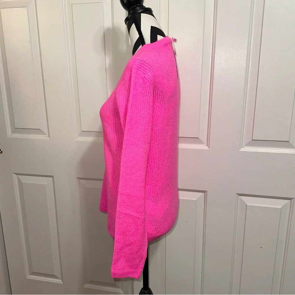Lilly Pulitzer Morgen Bright Pink Sweater with Button Detail - Picture 3 of 6